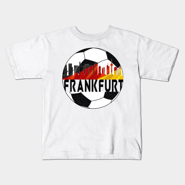 Distressed Grunge Frankfurt Germany football soccer Kids T-Shirt by Rocky Ro Designs